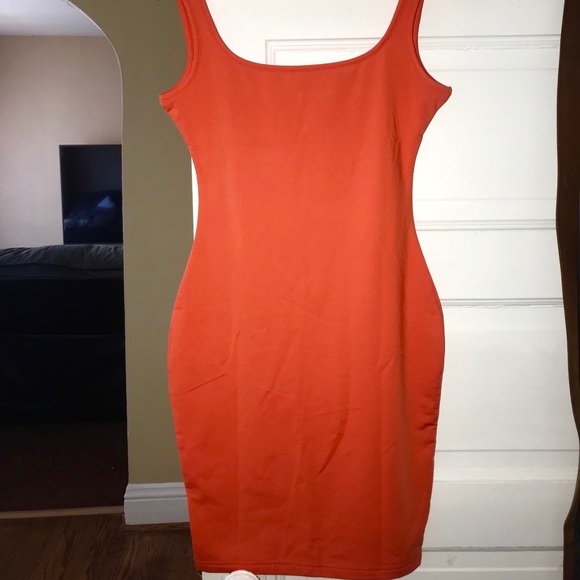 Square Neck Dress (Orange) - Picture 4 of 5